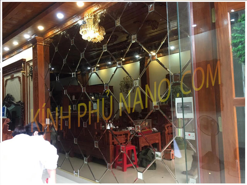 Gương ghép bát giác màu trà 2020