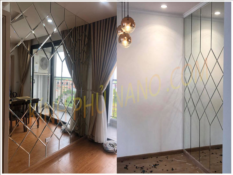 Mẫu gương ghép ô trang trí đẹp 2020