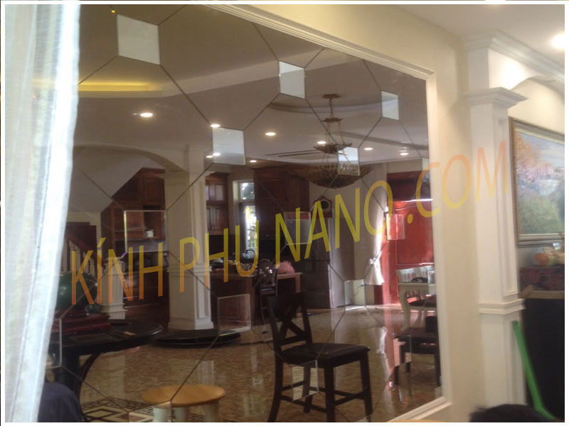 Gương ghép trang trí màu trà