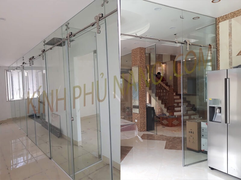 Cửa-trượt-kính sus-304-ngăn-cầu-thang