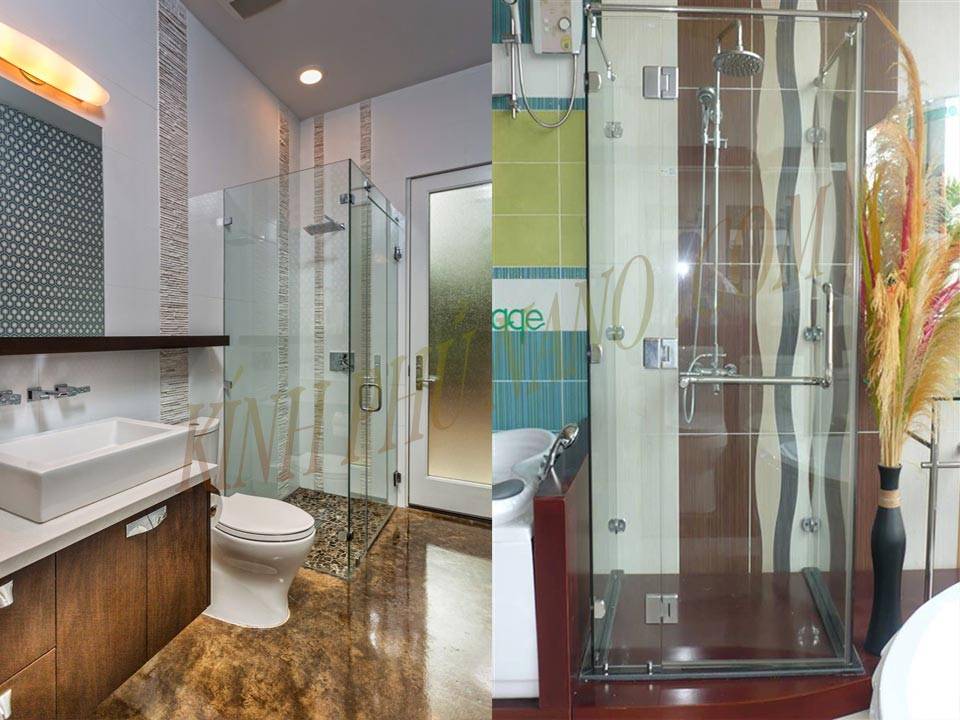 Phòng tắm kính mở quay vuông góc 90 độ
