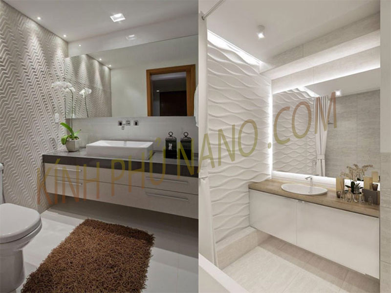 Gương nhà tắm cắt theo kích thước bàn đá