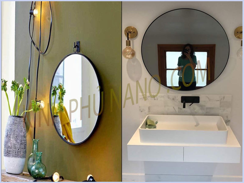Gương tròn treo nhà tắm