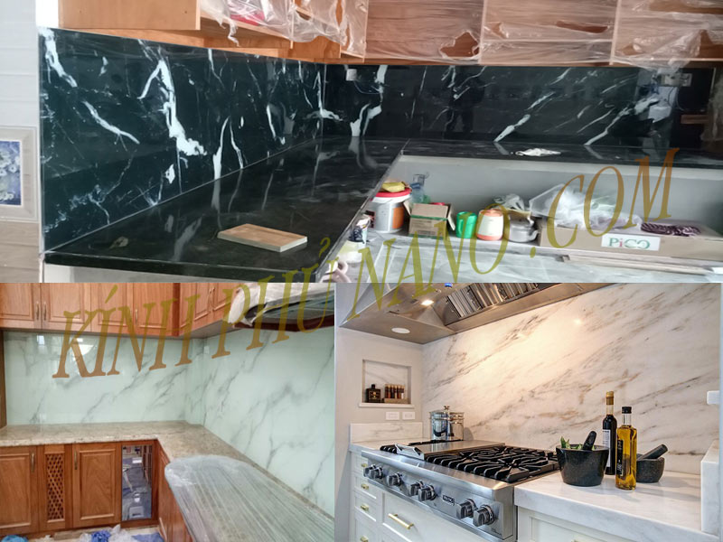 Bảng báo giá kính sơn màu ốp bếp tại Hà Nội mới nhất - Kính phủ nano - Gương trang trí mài cạnh Nhật Hằng