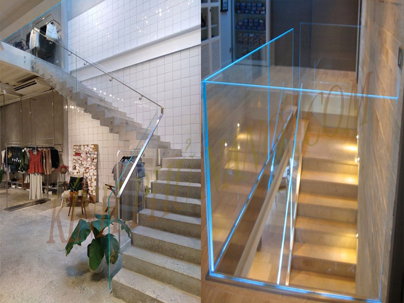 Lan can kính siêu trong cho nhà biệt thự