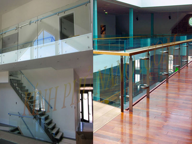 Lan can kính hành lang