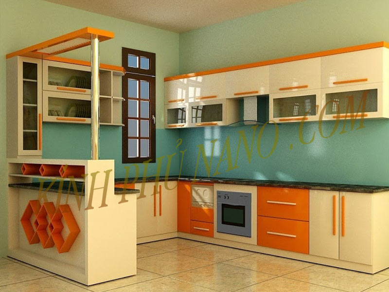 Bảng báo giá kính sơn màu ốp bếp tại Hà Nội mới nhất - Kính phủ nano - Gương trang trí mài cạnh Nhật Hằng