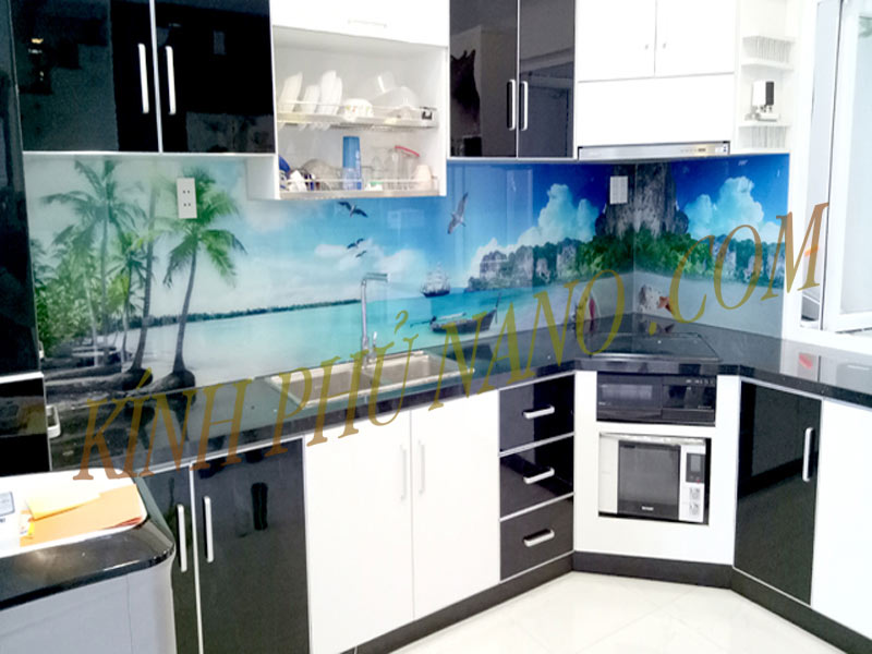 Bảng báo giá kính sơn màu ốp bếp tại Hà Nội mới nhất - Kính phủ nano - Gương trang trí mài cạnh Nhật Hằng
