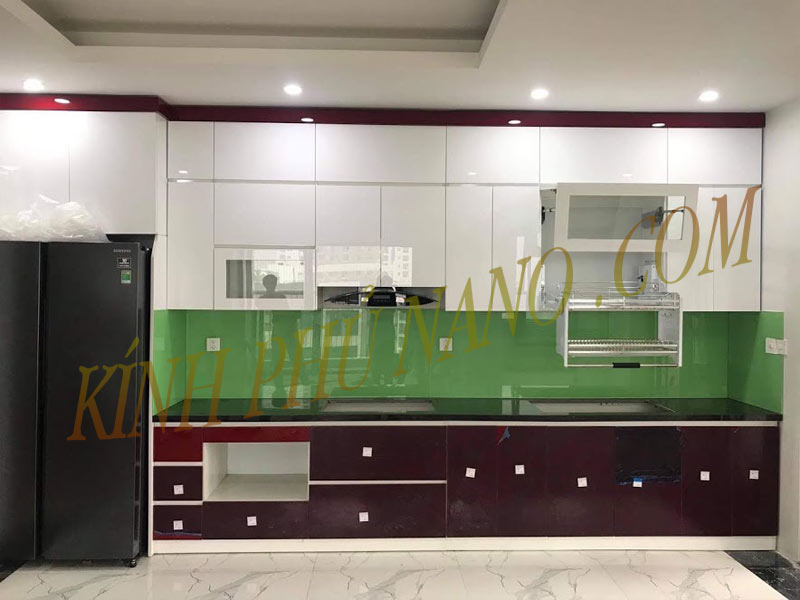 Bảng báo giá kính sơn màu ốp bếp tại Hà Nội mới nhất - Kính phủ nano - Gương trang trí mài cạnh Nhật Hằng