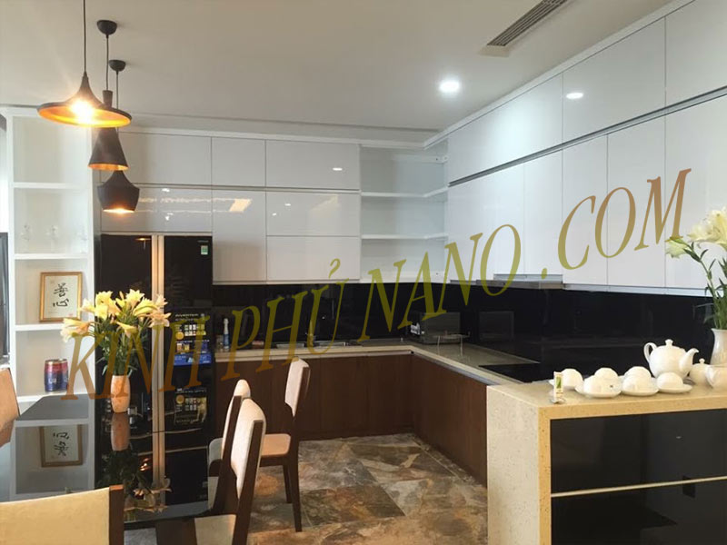 Bảng báo giá kính sơn màu ốp bếp tại Hà Nội mới nhất - Kính phủ nano - Gương trang trí mài cạnh Nhật Hằng