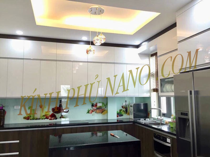 Bảng báo giá kính sơn màu ốp bếp tại Hà Nội mới nhất - Kính phủ nano - Gương trang trí mài cạnh Nhật Hằng