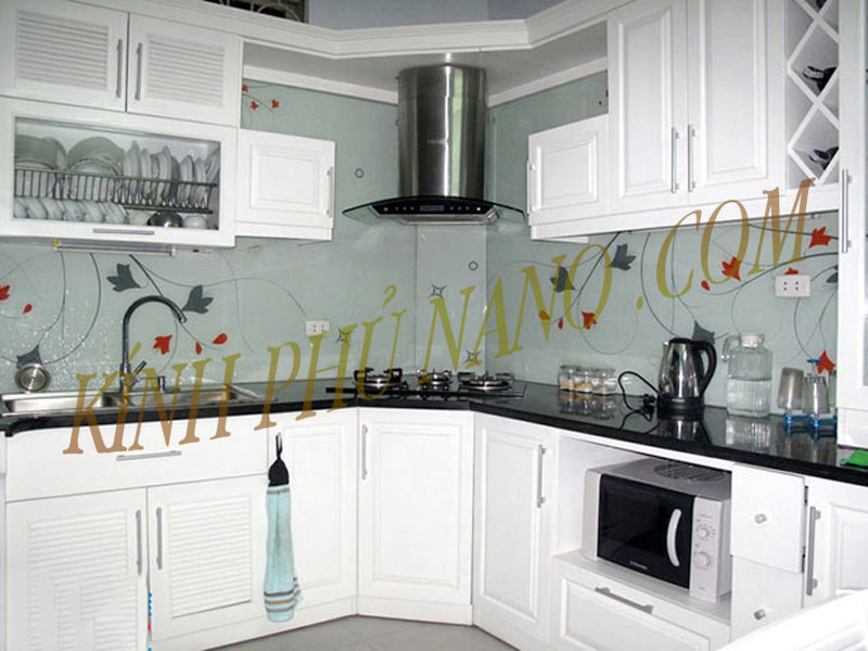 Kính in họa tiết ốp bếp cao cấp