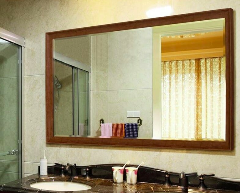 Mẫu gương phòng tắm mài vát cạnh