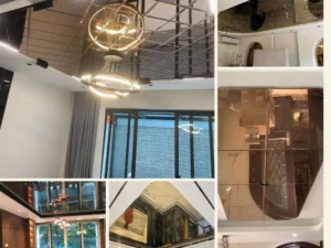 trần gương trang trí màu trà